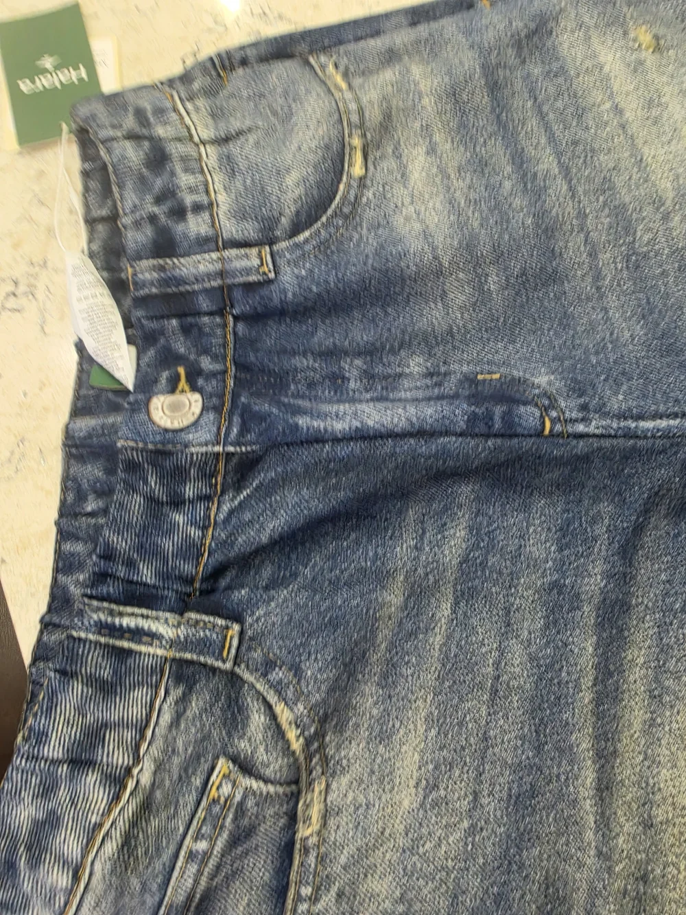 HALARA Women's Relaxed Blue Distressed Jeans/sweats Material - Picture 3 of 7